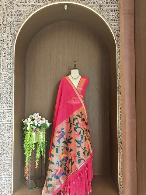 Akshara soft linen silk saree surat bombay market online shopping
